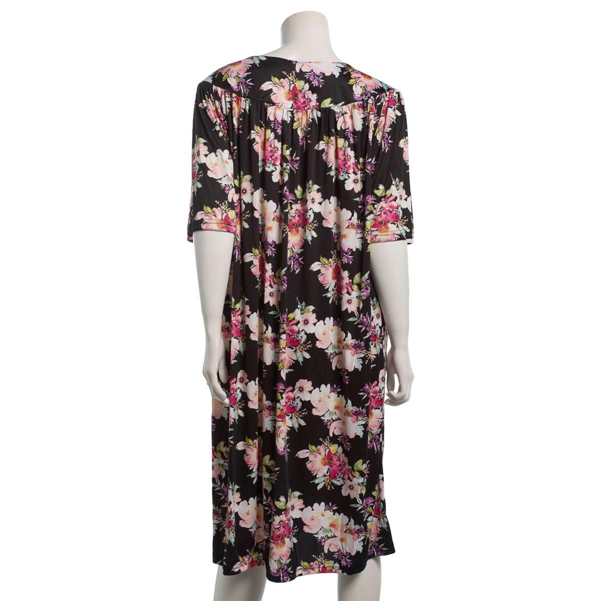 Plus Size Casual Time Short Sleeve Floral Nightgown