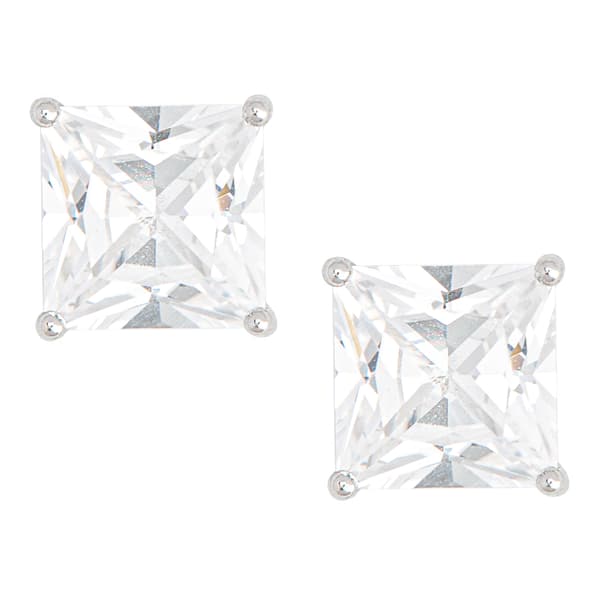 Gianni Argento White Sapphire Square Stud Earrings - image 