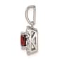 Pure Fire 14kt White Gold Lab Grown Diamond & Garnet Halo Pendant - image 3