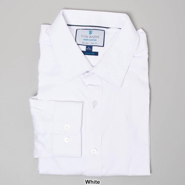 Mens Tom Baine Slim Fit Textured Herringbone Dress Shirt