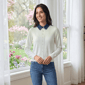 Womens Nanette Lepore Long Sleeve Denim Collar Sweater - image 1