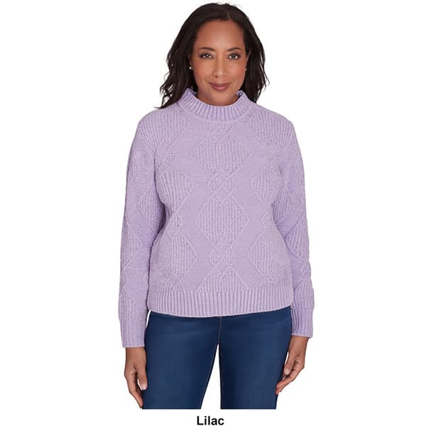 Womens Alfred Dunner Classics Diamond Stitch Pullover Sweater