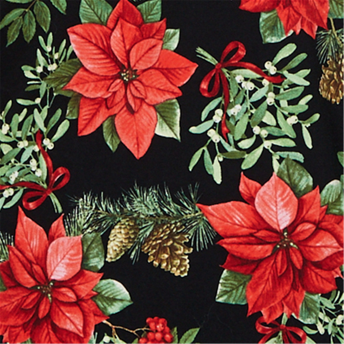 Plus Size Alfred Dunner Classics 3/4 Sleeve Poinsettia Blouse