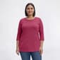 Plus Size Hasting & Smith 3/4 Sleeve Solid Round Neck Tee - image 10