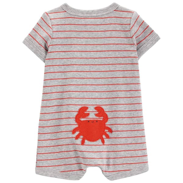 Baby Boy &#40;NB-24M&#41; Carter&#8217;s&#174; Striped Crab Snap Up Romper