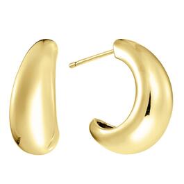 Athra 25mm Gold Over Silver Chunky J Hoop Earrings