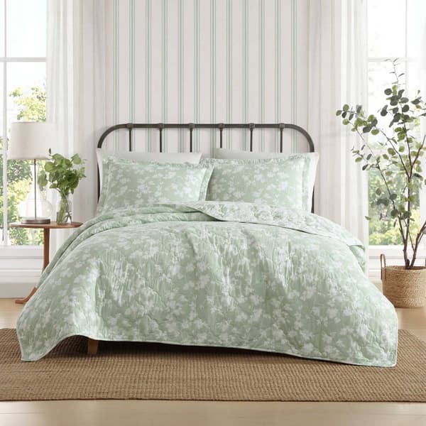Laura Ashley Adorabelle Silhouette Reversible Quilt Set - image 