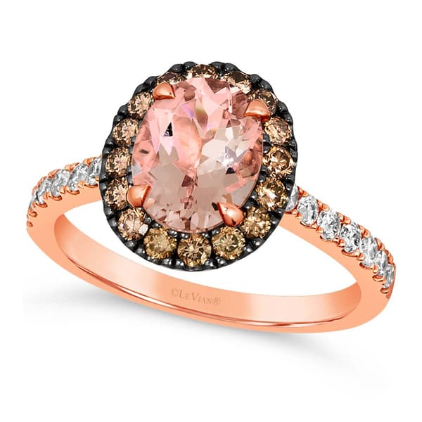 Le Vian(R) 14kt. Rose Gold 1 1/3ctw. Morganite Diamond Accent Ring - image 