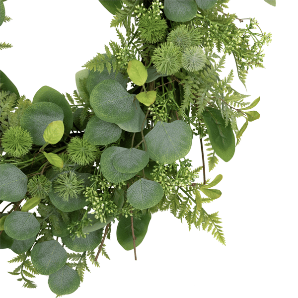 Northlight 24in. Seeded Eucalyptus with Sweet Gum Flowers Wreath