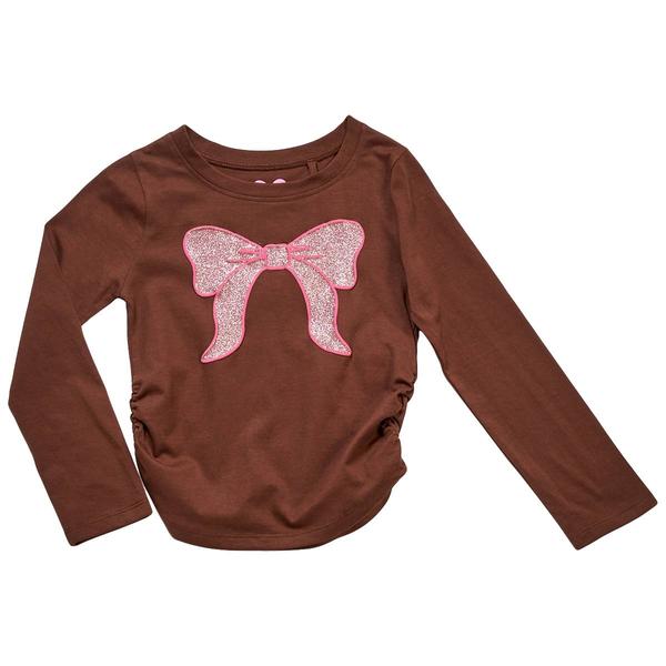 Girls (4-6x) Freestyle Revolution Glitter Bow Side Cinch Top