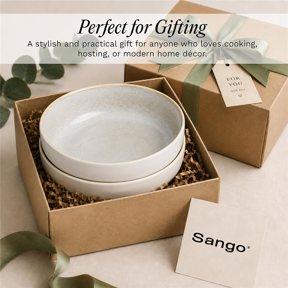 Sango Anderson Cream 10in. Large Ceramic Serving Bowl - Set of 2