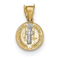 Unisex Gold Classics(tm) Yellow & Rhodium St. Benedict Medal