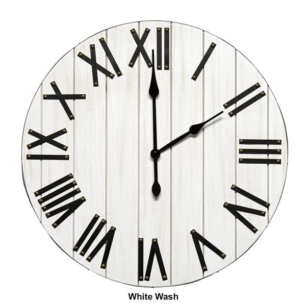 Elegant Designs Handsome 21" Farmhouse Wood Wall Clock