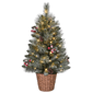 Puleo International 3ft. Pre-Lit Snowy Christmas Tree in Basket - image 1