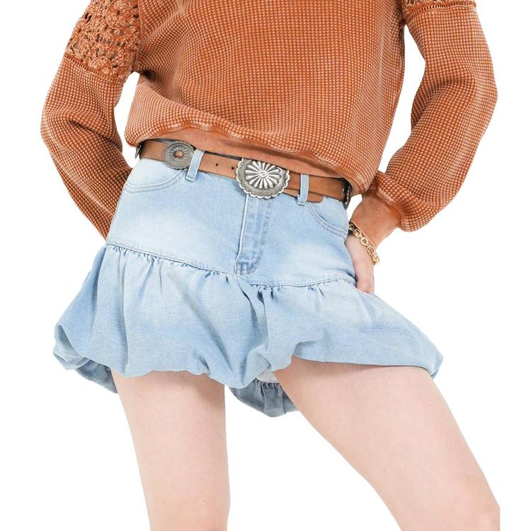 Womens MNK Mini Denim Bubble Skirt