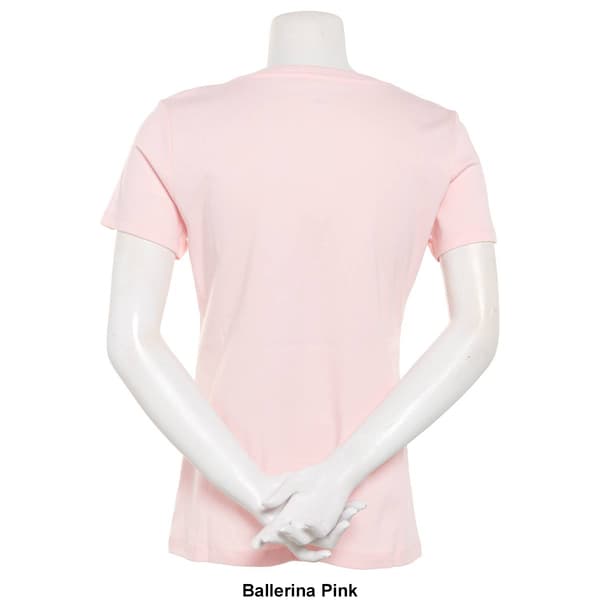 Womens Tommy Hilfiger Sport Short Sleeve Solid V-Neck Tee
