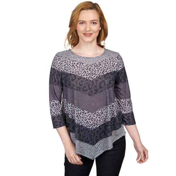 Petite Ruby Rd. Must Haves II Chevron Animal Stripe Jersey Tunic - image 