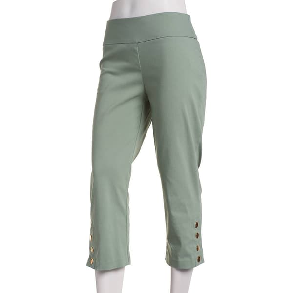 Plus Size Zac & Rachel Pull On Snap Button Hem Crop Pants