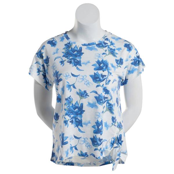 Plus Size Architect&#174; Short Sleeve Floral Side Tie Tee