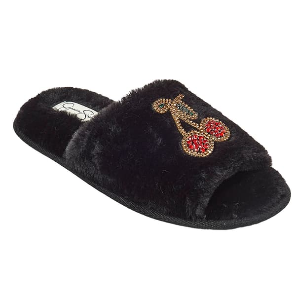 Womens Jessica Simpson Cherry Beaded Icon Slide Slippers