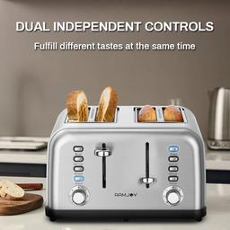 Ramjoy 4-Slice Stainless Steel Toaster