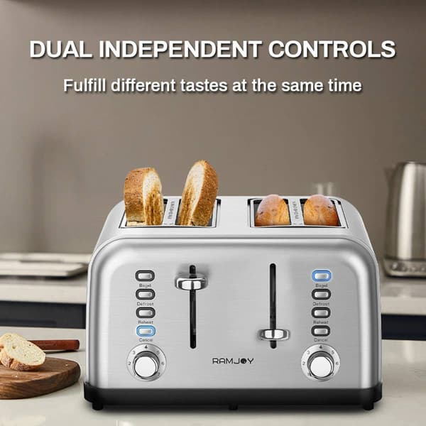 Ramjoy 4-Slice Stainless Steel Toaster