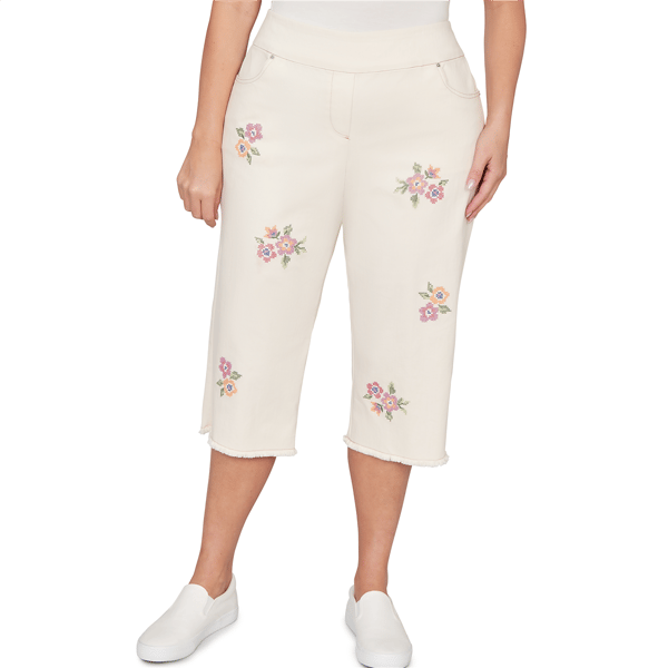 Plus Size Alfred Dunner Beachcomber Floral Cross Stitch Super St