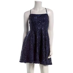 Juniors Emerald Sundae Eyelash Cross Back Skater Dress