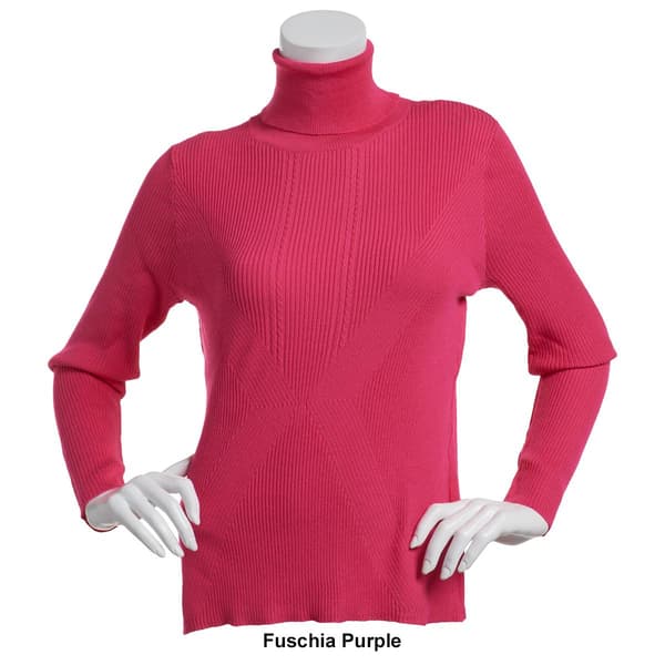 Womens Retrology Diagonal Rib Turtleneck Sweater