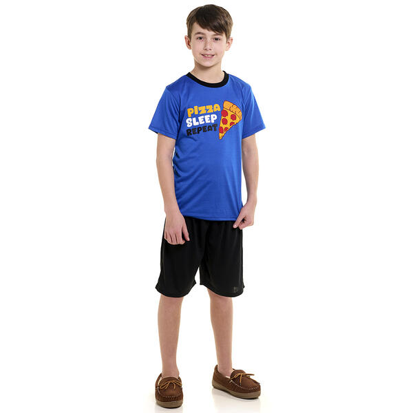 Boys &#40;8-16&#41; Tuff Guys 2pc.Pizza Pajama Top & Short Set - Blue - image 
