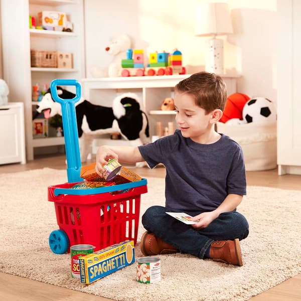 Melissa &amp; Doug® Rolling Grocery Basket