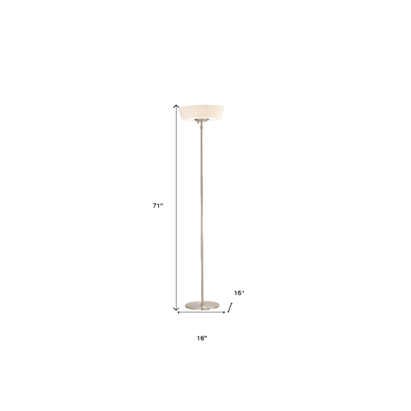HomeRoots 71in. Brushed LED Torchiere Floor Lamp