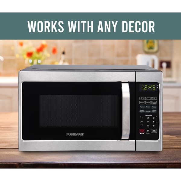 Farberware&#174; .7 Cu. Ft. Brushed Stainless Microwave