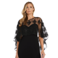 Womens R&M Richards Long Dress with Sheer Illusion Capelet - image 3