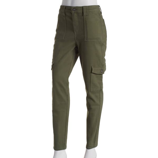 Womens Tailormade Skinny Leg Twill Pants w/Cargo Pockets - image 