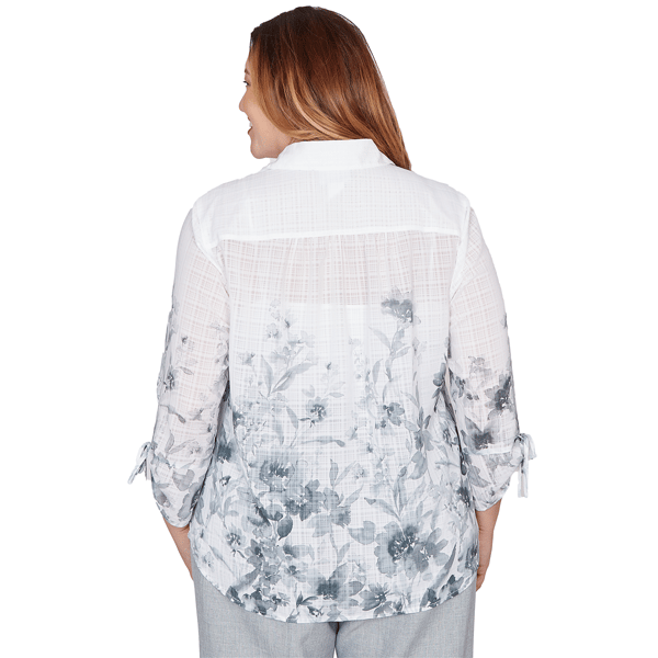 Plus Size Alfred Dunner Al Fresco Floral Button Front Blouse