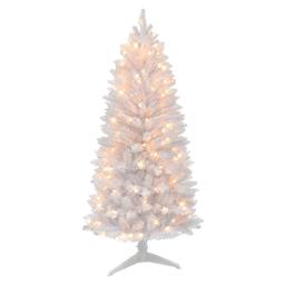 Puleo International 5ft. Pre-Lit Artificial Pine Christmas Tree