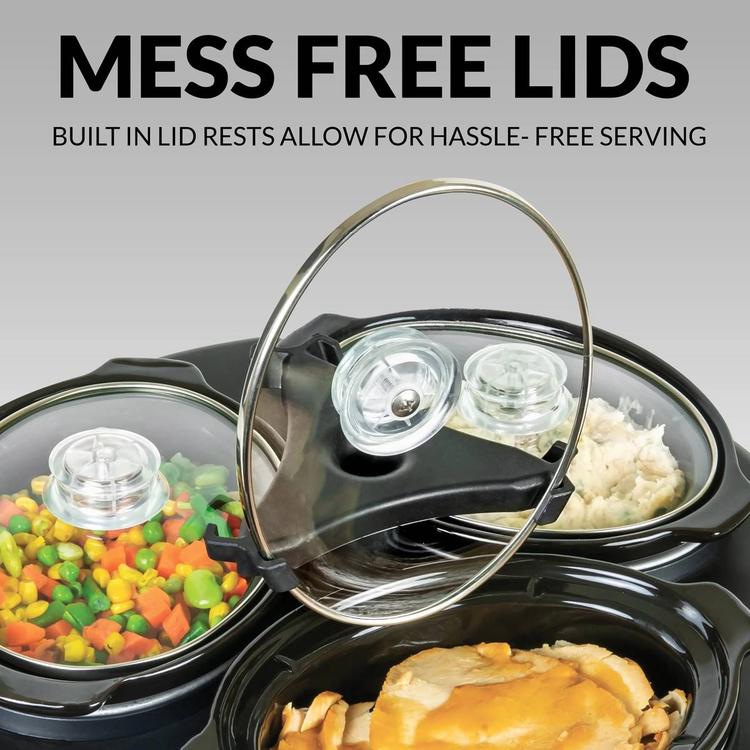 HomeCraft 1.5qt. Triple Slow Cooker