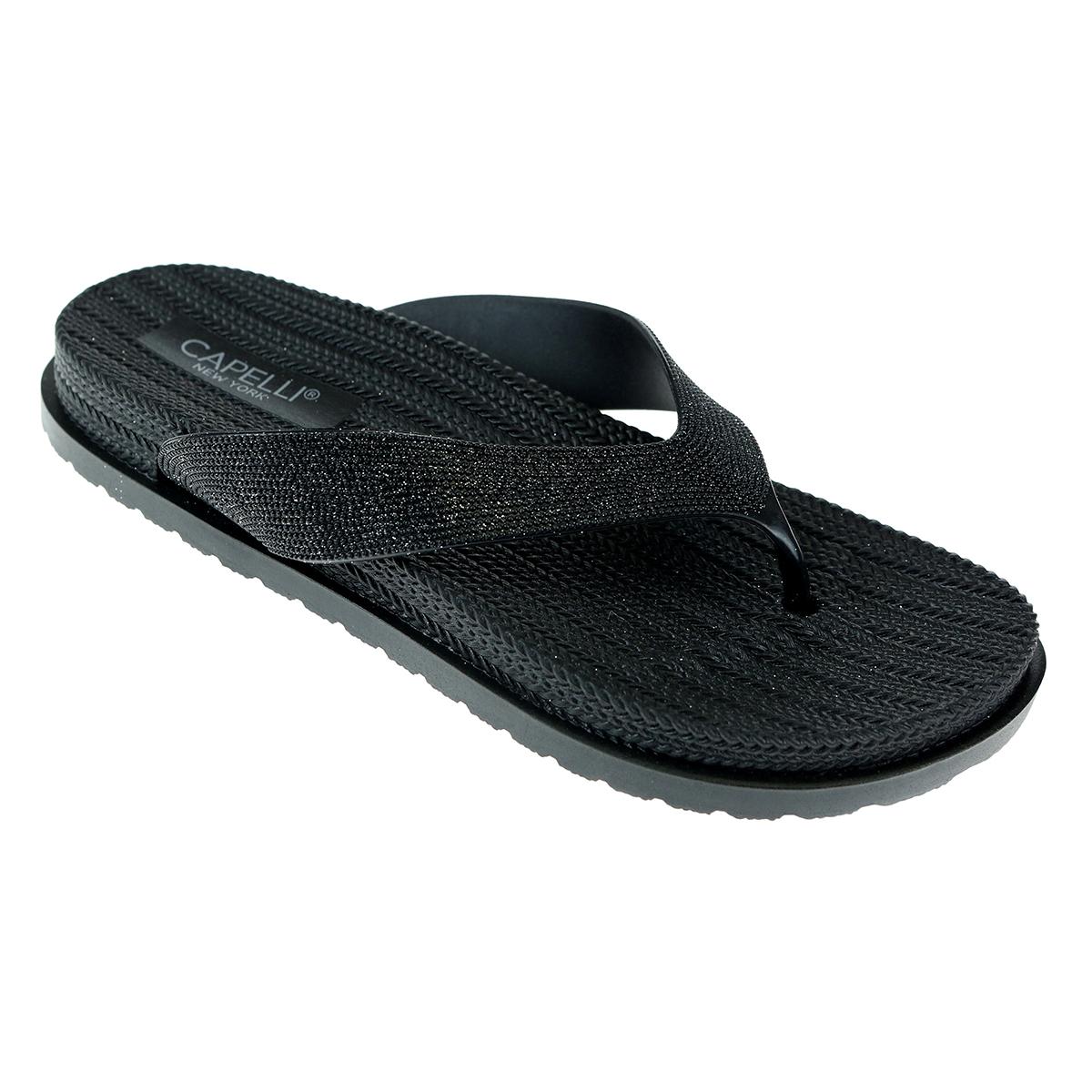 Womens Capelli New York Glitter Textured Flip Flops