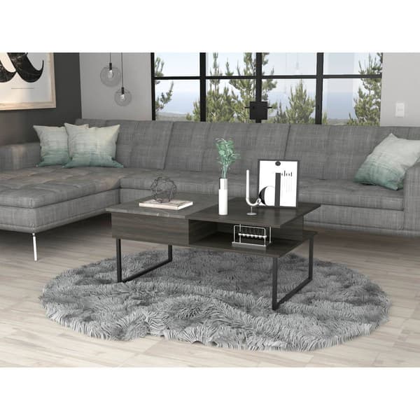 FM FURNITURE Dayton Carbon Espresso Lift Top Coffee Table