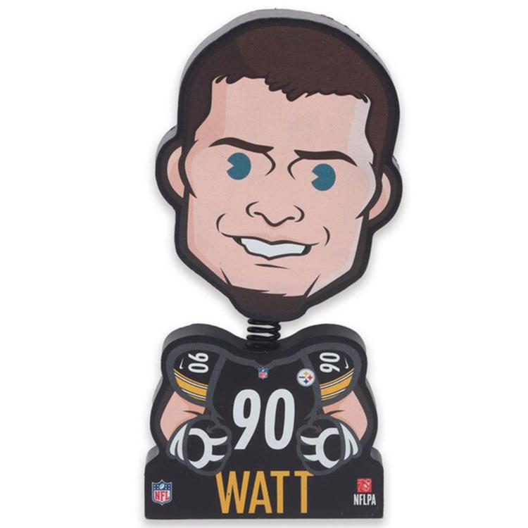 Open Road Steelers #90 TJ Watt Bouncy Head Wood Tabletop Decor