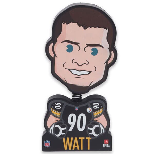 Open Road Steelers #90 TJ Watt Bouncy Head Wood Tabletop Decor - image 