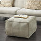 9th & Pike® Rustic Leather Pouf Ottoman - image 1
