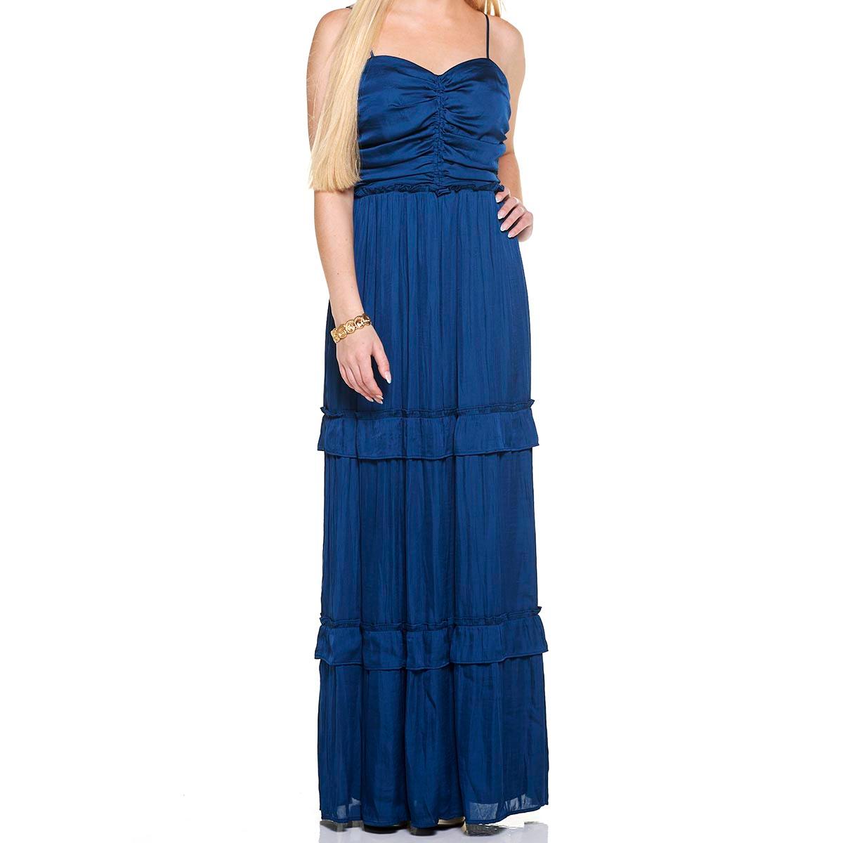 Juniors Crystal Doll Tiered Pleated Maxi Dress