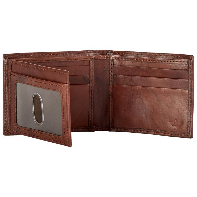 Mens Dockers® Extra Capacity Zipper Wallet - Brown
