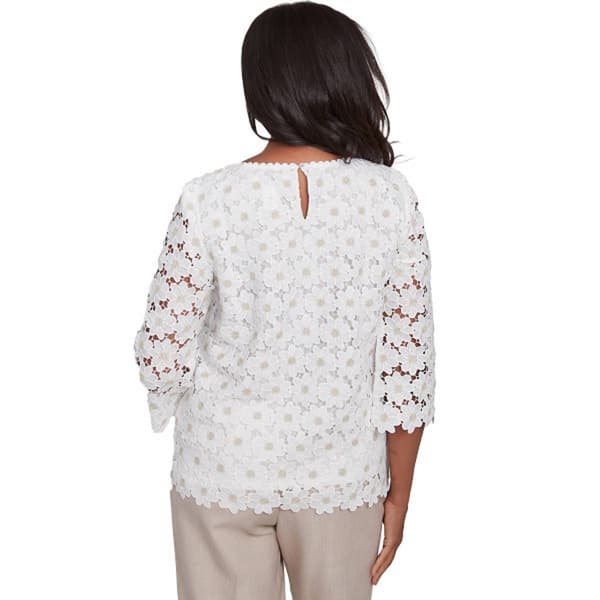 Womens Alfred Dunner Kensington Gardens Daisy Lace Top