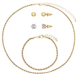 Design Collection Curb Chain Necklace/Bracelet & Earring Set