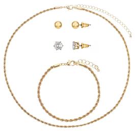 Design Collection Curb Chain Necklace/Bracelet & Earring Set
