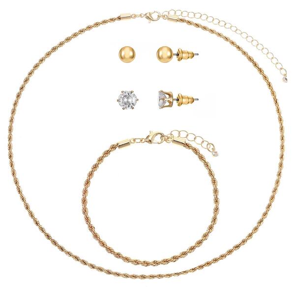 Design Collection Curb Chain Necklace/Bracelet & Earring Set - image 