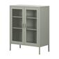South Shore Crea Sage Green Metal Mesh 2-Door Accent Cabinet - image 1